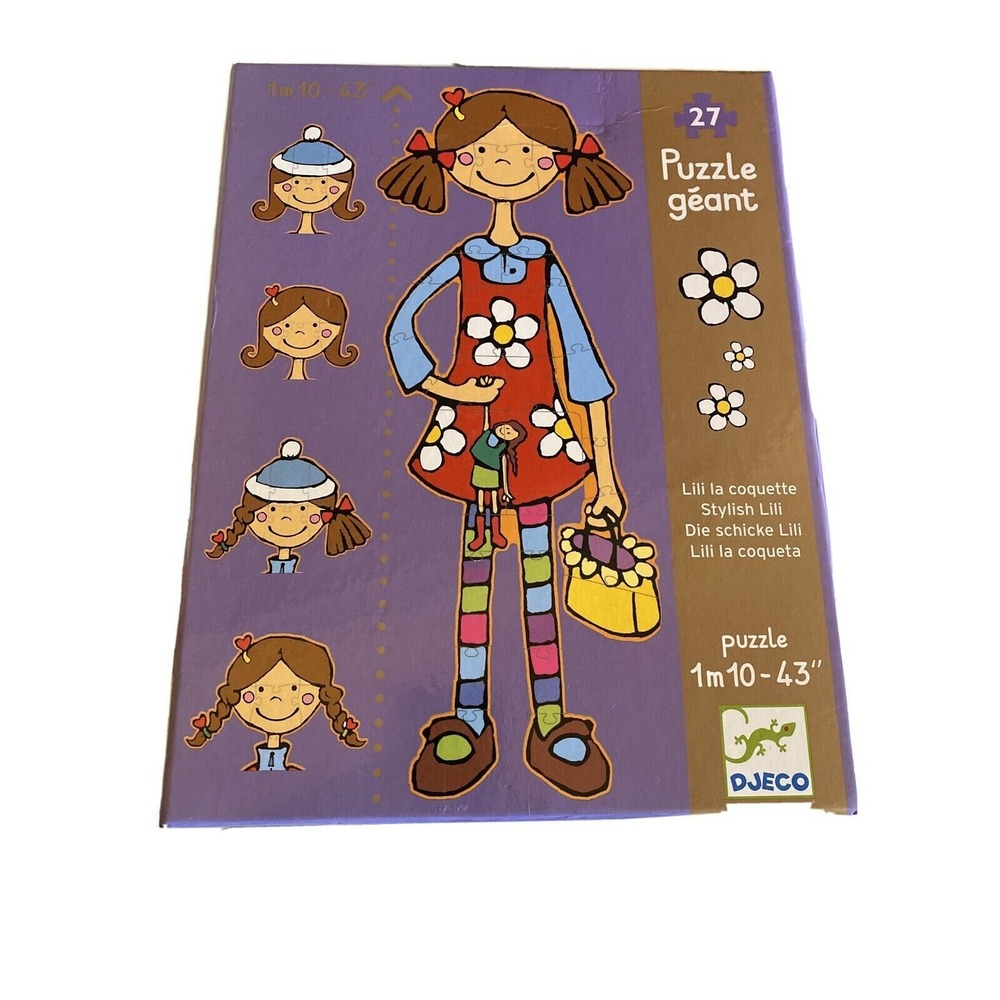 Djeco 27-Piece Stylish Lili Giant Puzzle For Ages 4+‎